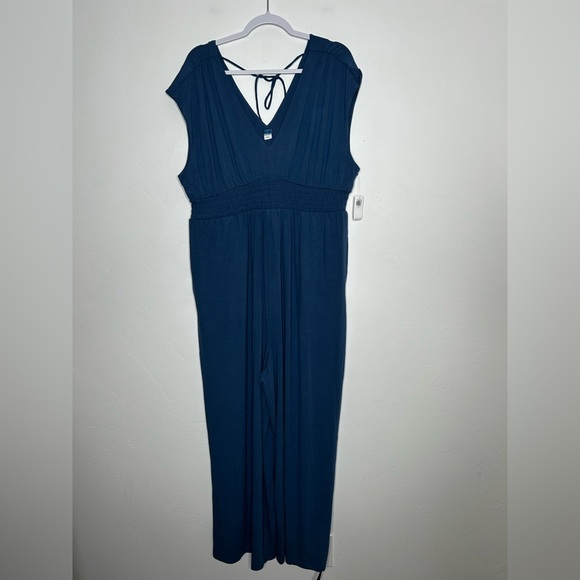 NWT Old Navy Waist-Defined Blue Jumpsuit Stretch Jersey Knit Size XL Maternity - Picture 13 of 13